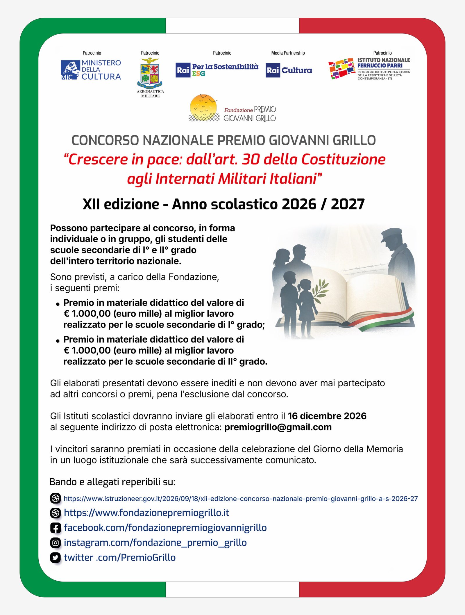Locandina Premio Grillo 2026